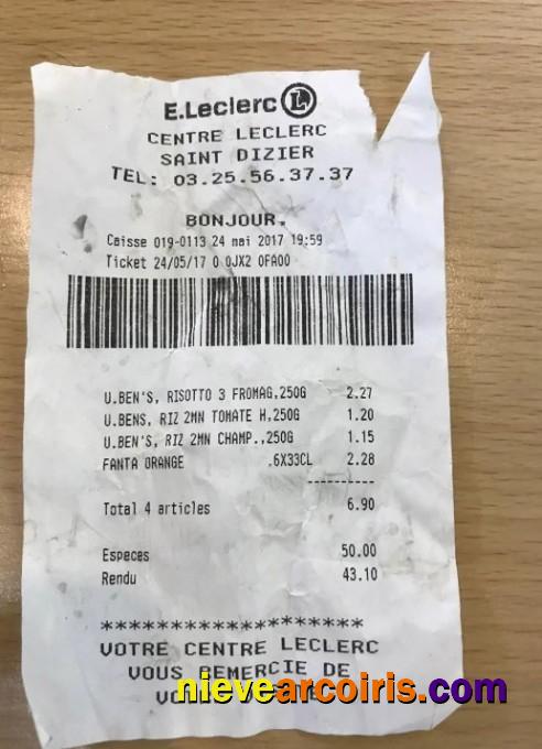 E.Leclerc payment receipt